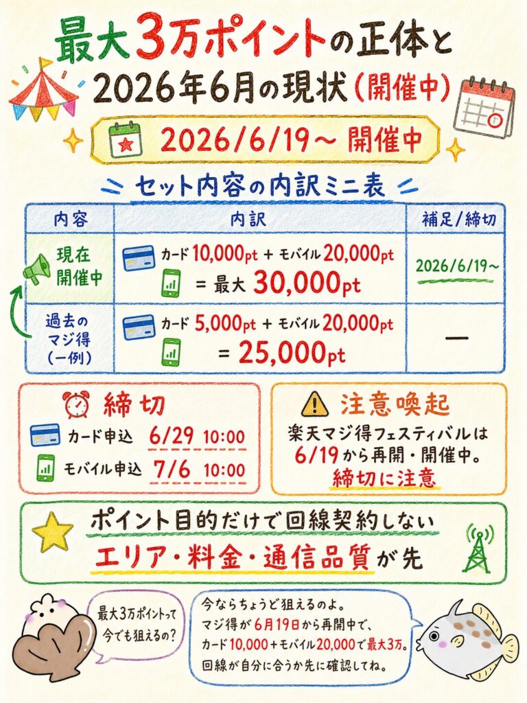 楽天モバイルセットで最大3万ポイントを狙える？