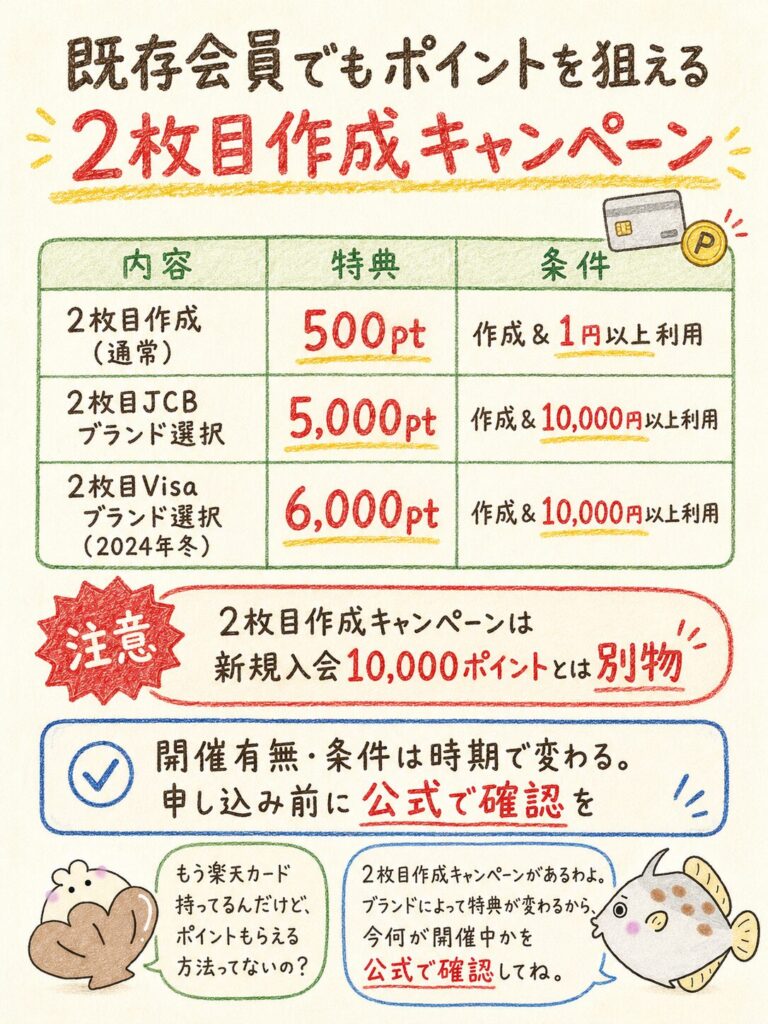 2枚目作成キャンペーンでもポイントは狙える？