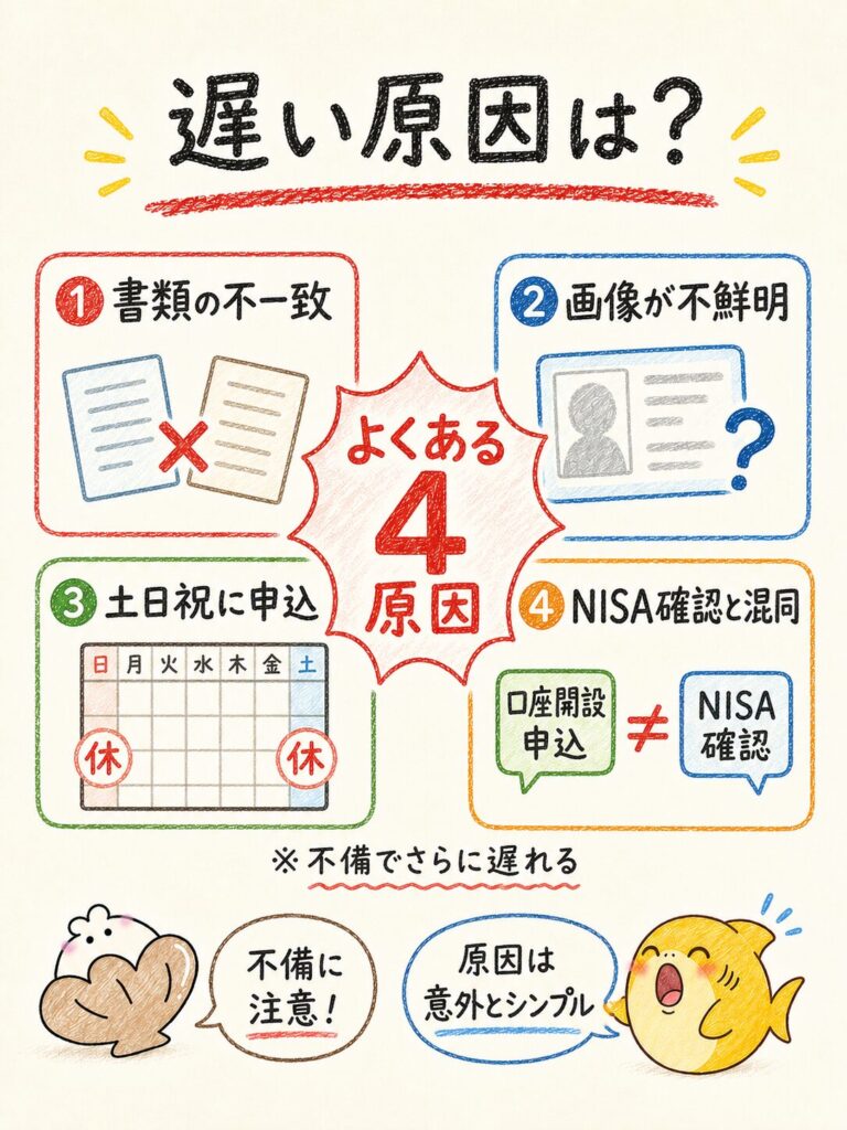 口座開設が遅い・審査が終わらない原因