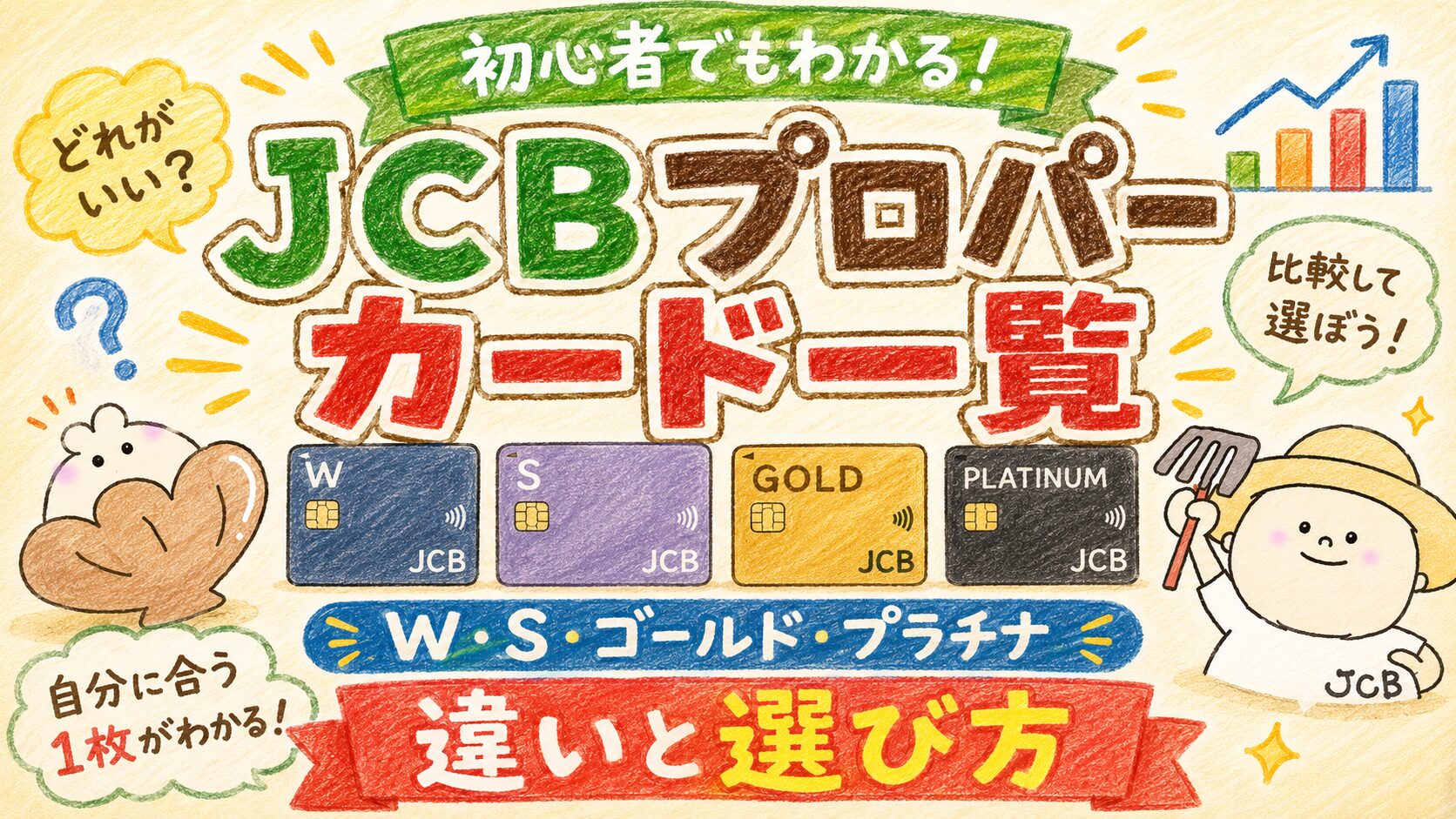 JCBプロパーカード一覧｜JCBカードW・S・ゴールド・プラチナの違いと選び方