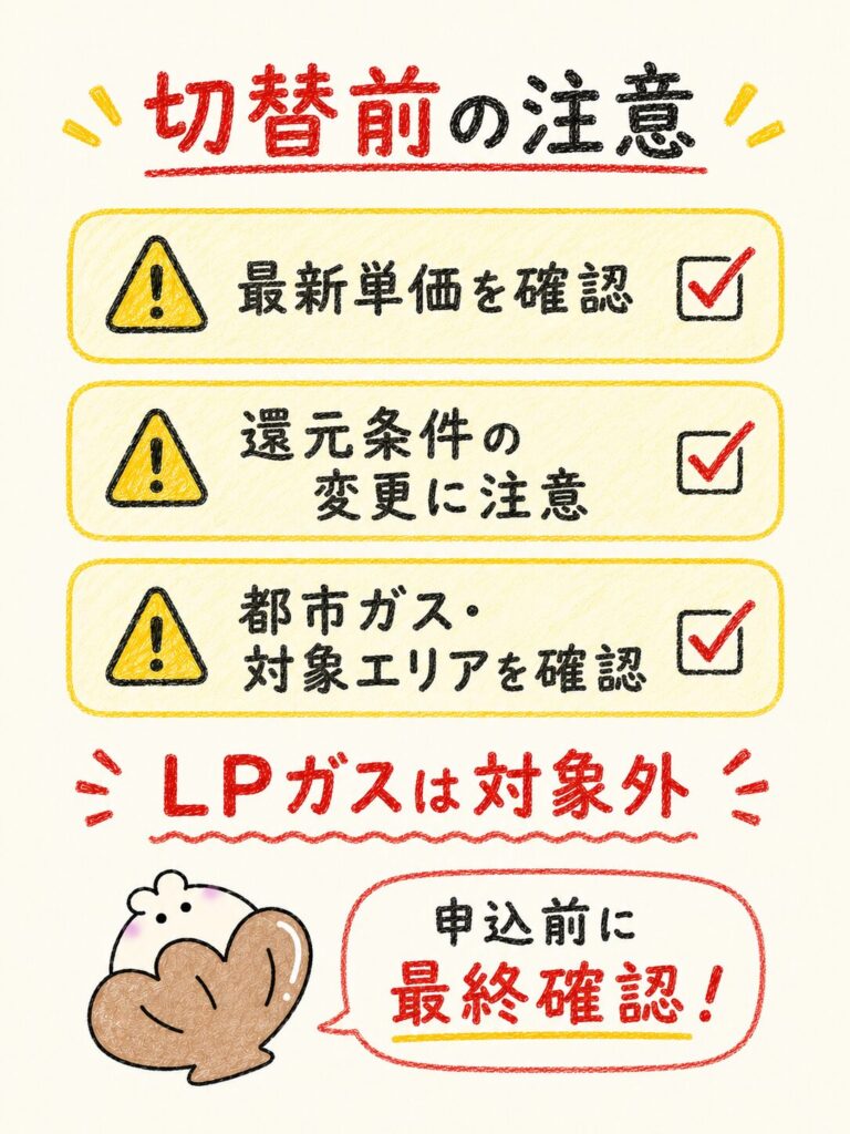 切り替える前の注意点