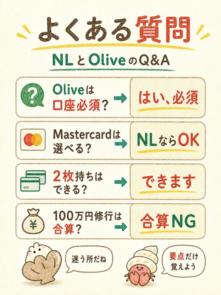三井住友カード(NL)とOliveでよくある質問