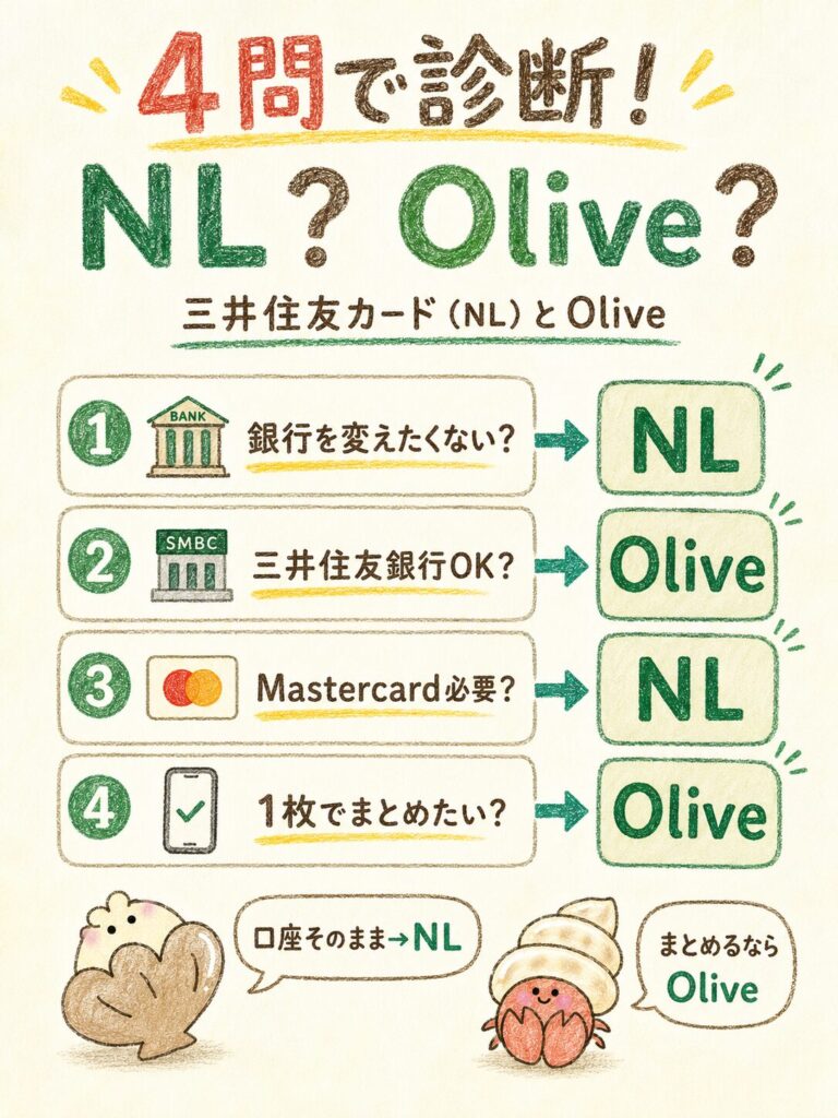 【4問診断】あなたに合うのは三井住友カード(NL)?Olive?
