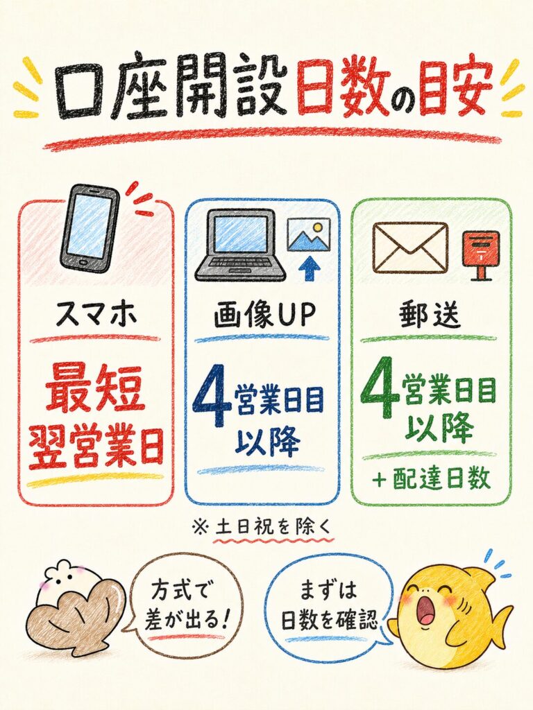 三菱UFJ eスマート証券の口座開設日数