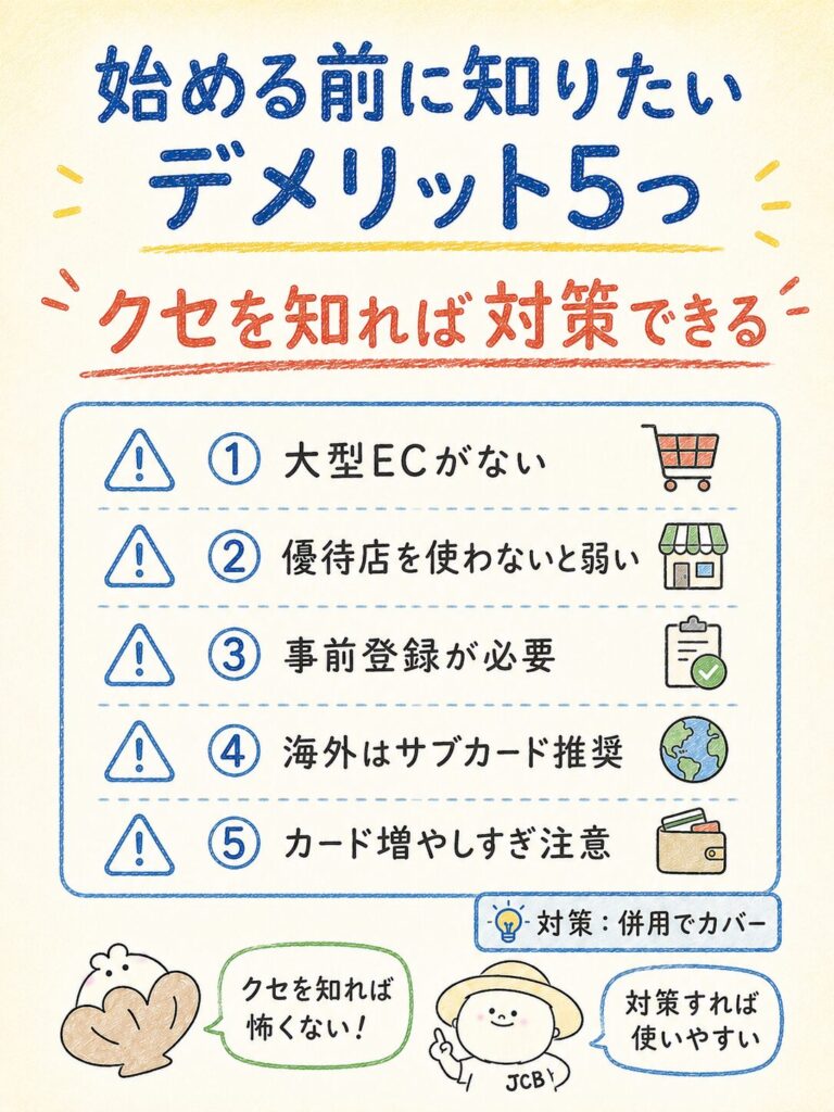 JCB経済圏のデメリットと注意点