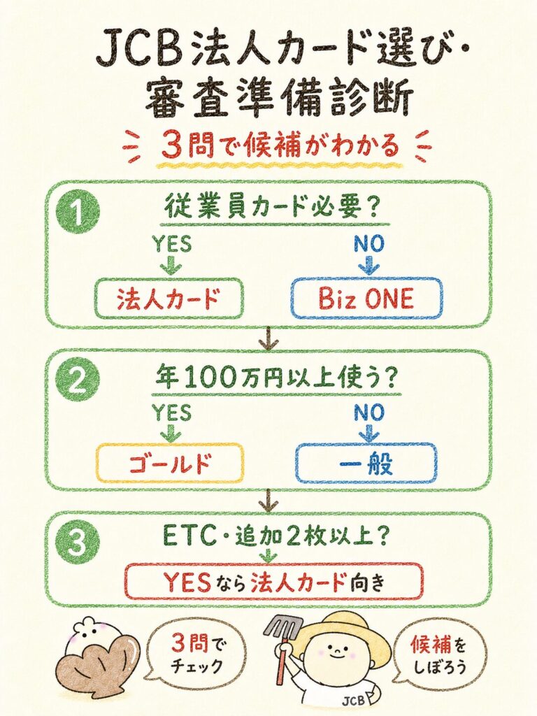 JCB法人カード選び・審査準備診断