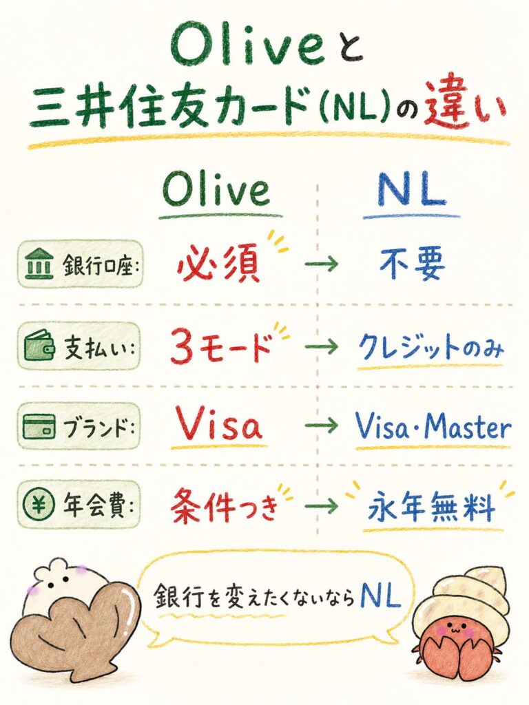 Oliveと三井住友カード（NL）の違い