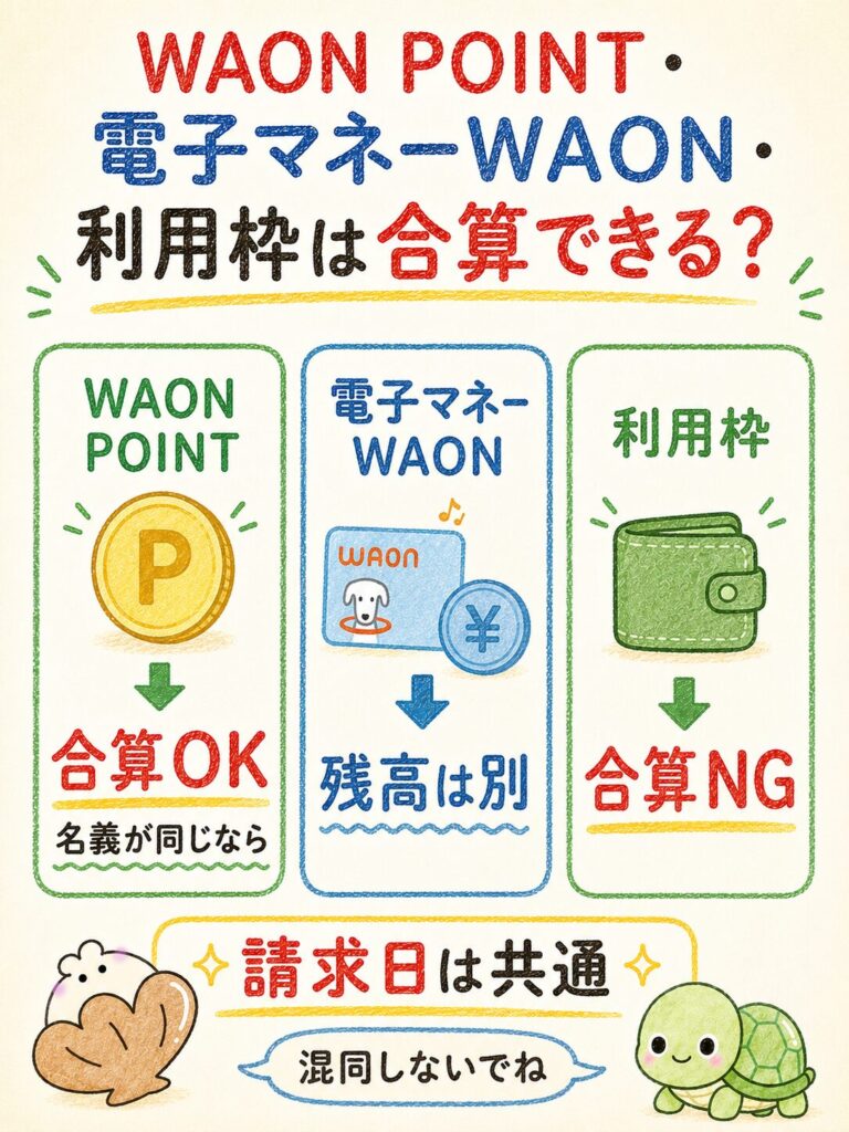 イオンカードは2枚持ちできる?_WAON POINT・電子マネーWAON・利用枠は合算できる?