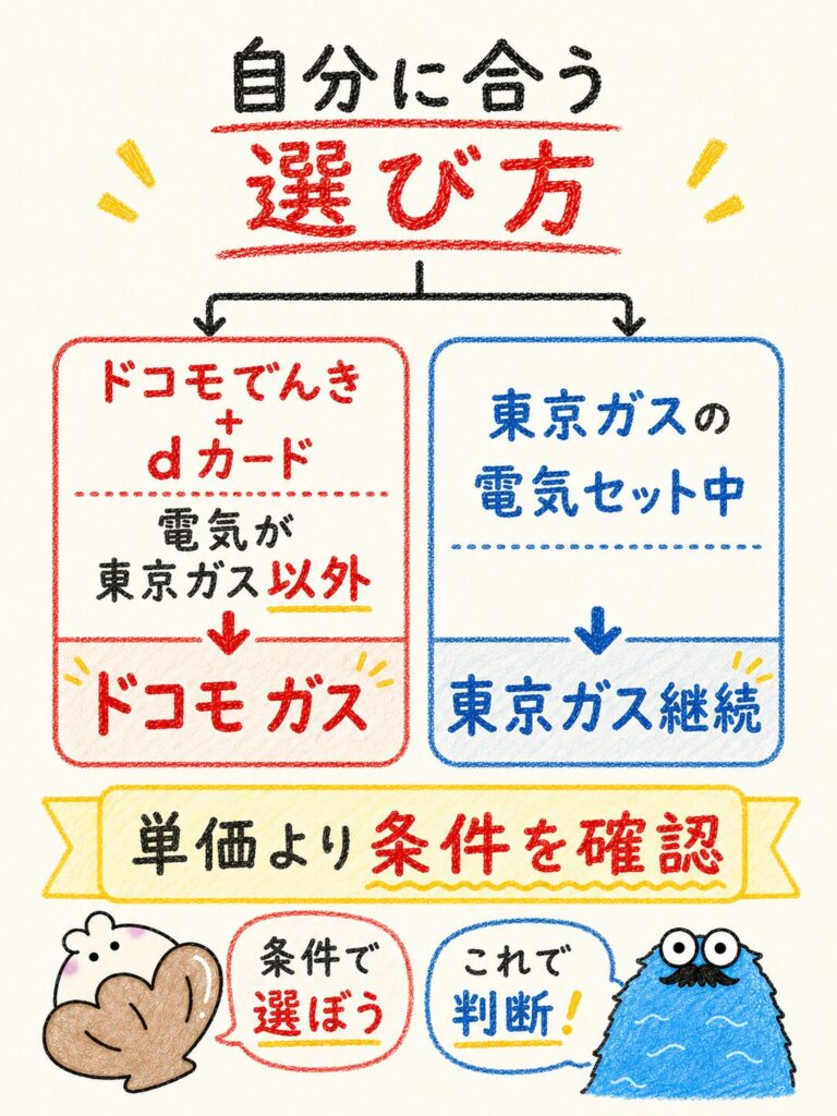 結論｜ドコモガス 東京ガス 比較は条件を整理して自分に合う選択をしよう
