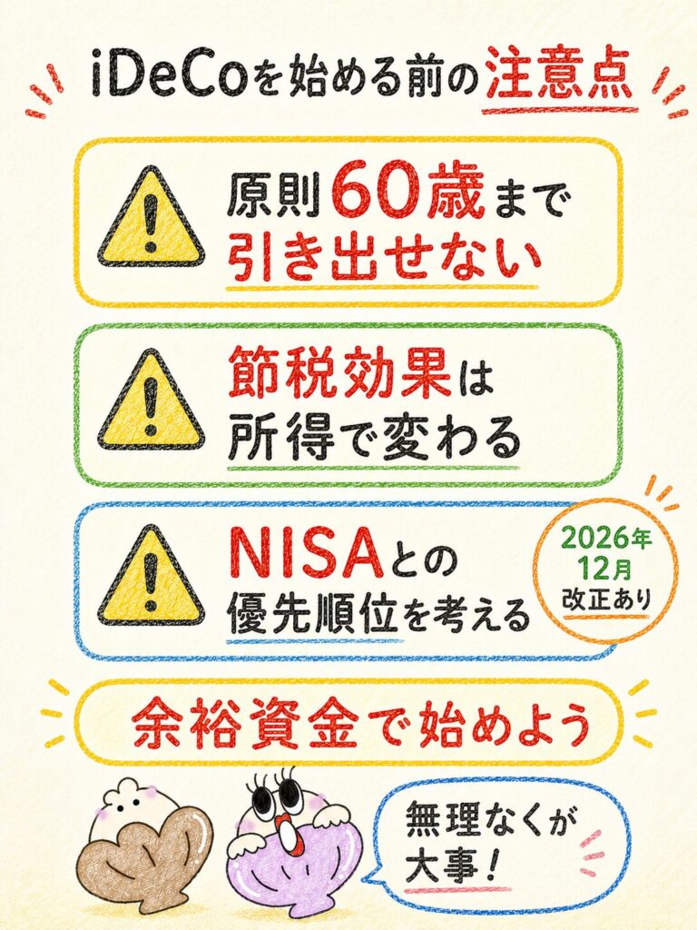 iDeCoを始める前の注意点