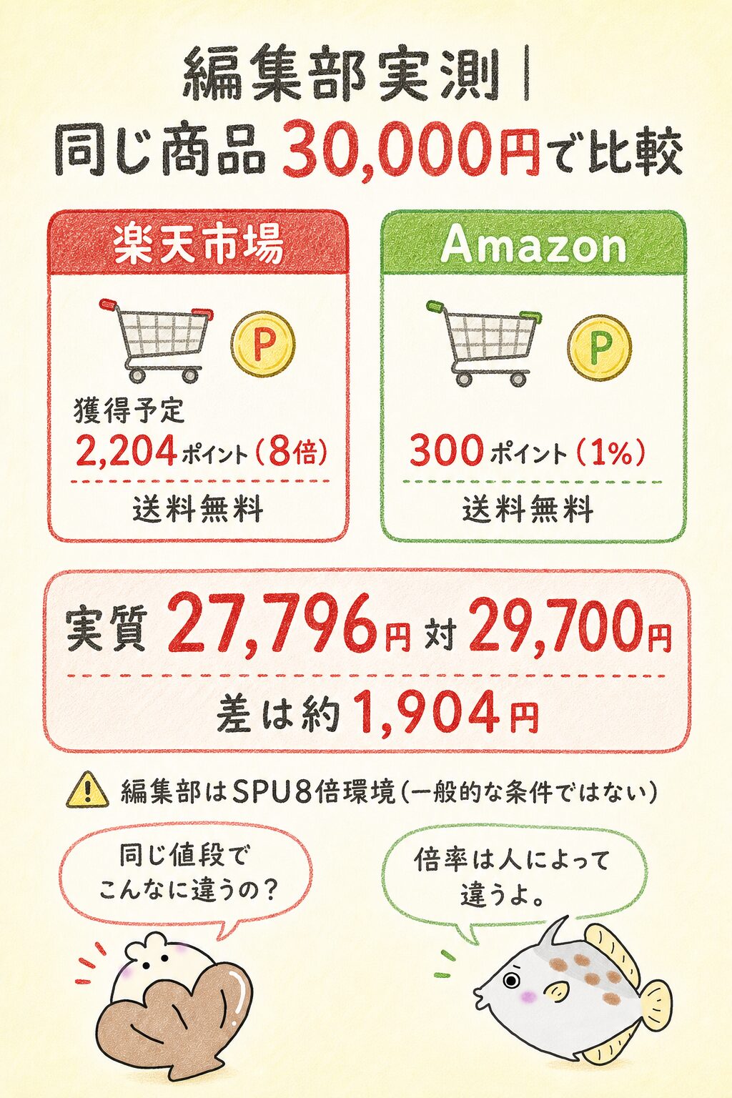 編集部の実体験｜同じ商品を楽天市場とAmazonで買い比べ